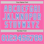 Custom Authentic Baseball Jersey in Pink, Light Blue, and White Custom Pink Light Blue-White Authentic Baseball Jersey - Image 5