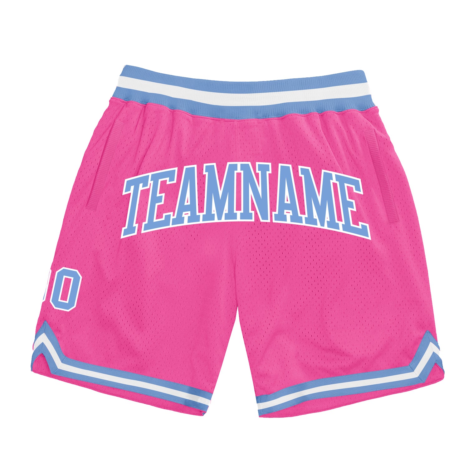 Custom Pink Light Blue-White Authentic Throwback Basketball Shorts Authentic Custom Pink Light Blue White Throwback Basketball Shorts Custom Pink Light Blue-White Authentic Throwback Basketball - Image 1