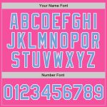 Custom Varsity Letterman Jacket Pink Blue White Full-Snap Bomber Custom Pink Light Blue-White Bomber Full-Snap Varsity Letterman - Image 5