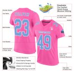Custom Football Jersey - Pink Light Blue White Mesh Authentic Design Custom Pink Light Blue-White Mesh Authentic Football - Image 2