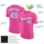 Custom Performance T-Shirt in Pink, Light Blue, and White - Stylish Athletic Wear for Men and Women Custom Pink Light Blue-White - Image 2