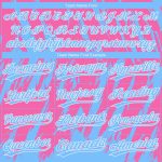 Custom Pink Light Blue White Unisex Softball Jersey - Two-Button Design, Soft Fabric Custom Pink Light Blue-White Two-Button - Image 4
