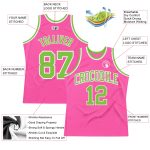 Custom Pink Neon Basketball Jersey - Authentic Green and White Throwback Style Custom Pink Neon Green-White Authentic Throwback - Image 2