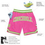 Custom Pink Neon Green White Authentic Basketball Shorts - Throwback Style Custom Pink Neon Green-White Authentic Throwback - Image 2
