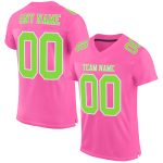 Custom Pink Neon Football Jersey - Authentic Green White Mesh Design Custom Pink Neon Green-White Mesh Authentic Football