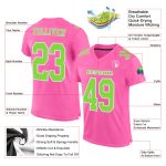 Custom Pink Neon Football Jersey - Authentic Green White Mesh Design Custom Pink Neon Green-White Mesh Authentic Football - Image 2