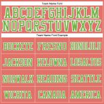 Custom Pink Neon Green Stitched Knit Hat Cuffed Beanie for Women Custom Pink Neon Green-White Stitched Cuffed Knit Hat - Image 2