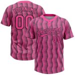 Custom Pink Black Two-Button Unisex Softball Jersey - Comfortable Athletic Wear for Team Sports Custom Pink Pink-Black Two-Button
