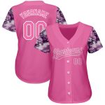Custom Pink Camo Baseball Jersey - 3D Pattern Design, Authentic Style Custom Pink Pink-Camo 3D Pattern Design Authentic Baseball - Image 2