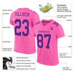 Custom Pink Purple Authentic Football Jersey - Personalized Mesh Sportswear Custom Pink Purple Mesh Authentic Football Jersey - Image 2