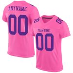 Custom Pink Purple Authentic Football Jersey - Personalized Mesh Sportswear Custom Pink Purple Mesh Authentic Football Jersey