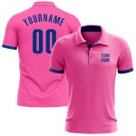 Custom Pink Golf Polo Shirt for Performance Wear Custom Pink Royal Performance Golf Polo Shirt