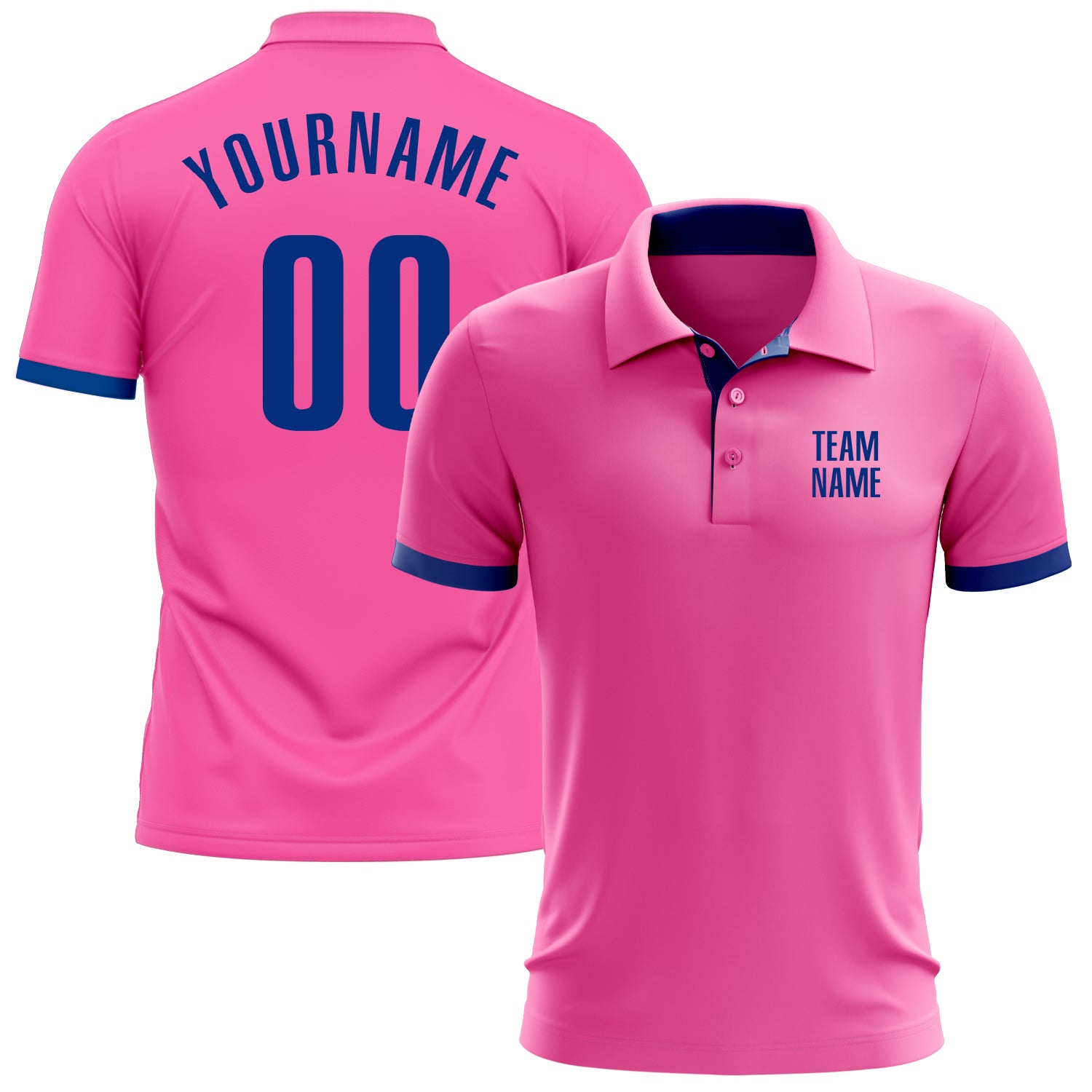 Custom Pink Golf Polo Shirt for Performance Wear Custom Pink Royal Performance Golf Polo Shirt