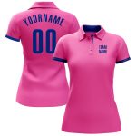 Custom Pink Golf Polo Shirt for Performance Wear Custom Pink Royal Performance Golf Polo Shirt - Image 2