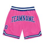 Custom Pink Throwback Basketball Shorts Authentic Royal-White Design Custom Pink Royal-White Authentic Throwback Basketball