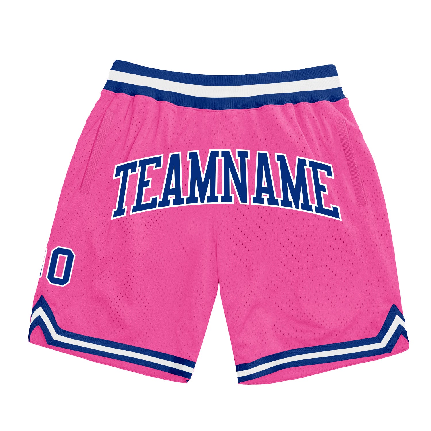 Custom Pink Royal-White Authentic Throwback Basketball Shorts Custom Pink Throwback Basketball Shorts Authentic Royal-White Design Custom Pink Royal-White Authentic Throwback Basketball - Image 1
