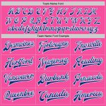 Custom Pink White Royal Varsity Letterman Bomber Jacket Full-Snap Style Custom Pink Royal-White Bomber Full-Snap Varsity - Image 4