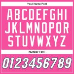 Custom Varsity Letterman Jacket - Pink Black White Light Blue Full-Snap Bomber Custom Pink White Black-Light Blue Bomber - Image 5