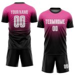 Custom Pink Black White Fashion Soccer Jersey - Sublimation Fade Uniform Custom Pink White-Black Sublimation Fade Fashion - Image 2
