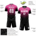 Custom Pink Black White Fashion Soccer Jersey - Sublimation Fade Uniform Custom Pink White-Black Sublimation Fade Fashion - Image 3