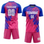 Custom Sublimation Soccer Jersey Pink White-Royal Third Design Custom Pink White-Royal Third Sublimation Soccer Uniform Jersey - Image 2