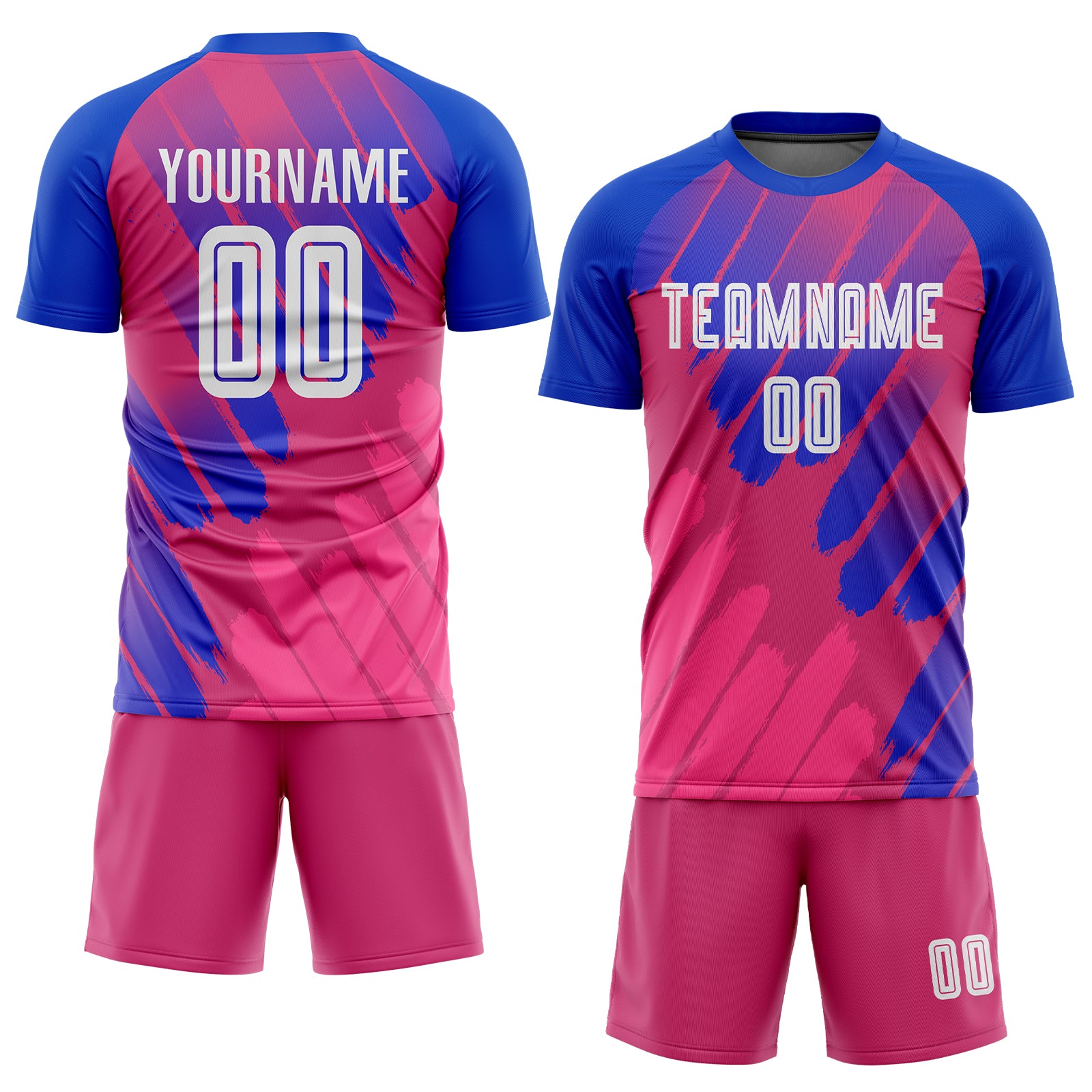 Custom Pink White-Royal Third Sublimation Soccer Uniform Jersey Custom Sublimation Soccer Jersey Pink White-Royal Third Design Custom Pink White-Royal Third Sublimation Soccer Uniform Jersey - Image 2
