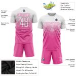 Custom Pink White Soccer Jersey, Personalized Sublimation Uniform for Teams Custom Pink White Sublimation Soccer Uniform - Image 3
