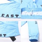 Powder Blue Fleece Joggers for Men and Women - Custom Black Sweatpants Custom Powder Blue Black Fleece Jogger Sweatpants - Image 3