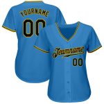 Custom Powder Blue Black Gold Baseball Jersey - Authentic Design for Fans Custom Powder Blue Black-Gold Authentic Baseball - Image 2