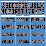 Custom Long Sleeve Performance T-Shirt in Powder Blue, Black, and Orange Custom Powder Blue Black White-Orange Long Sleeve - Image 4