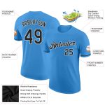 Custom Powder Blue Performance T-Shirt - Black and White Design, Athletic Wear for Men and Women Custom Powder Blue Black-White - Image 2