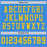 Custom Powder Blue Gold Mesh Authentic Football Jersey - Throwback Style Custom Powder Blue Gold Mesh Authentic Throwback - Image 4