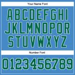 Custom Performance T-Shirt in Powder Blue with Kelly Green and White, Long Sleeve for Men and Women Custom Powder Blue Kelly - Image 5