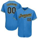Custom Authentic Baseball Jersey - Powder Blue Navy Gold Style 4322 Custom Powder Blue Navy-Gold Authentic Baseball Jersey