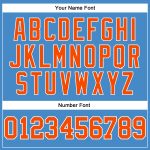 Custom Performance T-Shirt in Powder Blue with Orange and White - Long Sleeve Athletic Shirt Custom Powder Blue Orange-White - Image 5