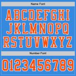 Custom Football Jersey in Powder Blue with Orange and White Mesh Authentic Design Custom Powder Blue Orange-White Mesh Authentic - Image 4