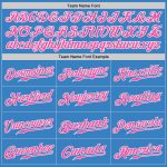 Custom Authentic Baseball Jersey in Powder Blue and Pink-White Custom Powder Blue Pink-White Authentic Baseball Jersey - Image 4
