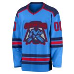 Powder Blue Custom Red-Navy Hockey Jersey for Men and Women Custom Powder Blue Red-Navy Hockey Jersey - Image 2