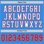 Powder Blue Football Jersey Custom Red-Navy Authentic Throwback Mesh Design Custom Powder Blue Red-Navy Mesh Authentic Throwback - Image 4