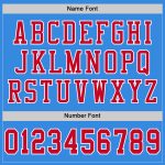 Custom Powder Blue Authentic Throwback Football Jersey - Red and White Mesh Design Custom Powder Blue Red-White Mesh Authentic - Image 4