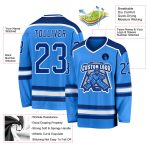 Custom Powder Blue Hockey Jersey - Royal White Team Jersey for Men and Women Custom Powder Blue Royal-White Hockey Jersey - Image 3
