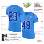 Authentic Football Jersey in Custom Powder Blue and Royal-White Mesh Custom Powder Blue Royal-White Mesh Authentic Football - Image 2