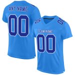Authentic Football Jersey in Custom Powder Blue and Royal-White Mesh Custom Powder Blue Royal-White Mesh Authentic Football