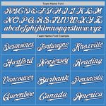 Powder Blue White Navy Authentic Baseball Jersey - Custom Fade Fashion Style Custom Powder Blue White-Navy Authentic Fade - Image 4