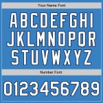 Powder Blue White Navy Authentic Baseball Jersey - Custom Fade Fashion Style Custom Powder Blue White-Navy Authentic Fade - Image 3