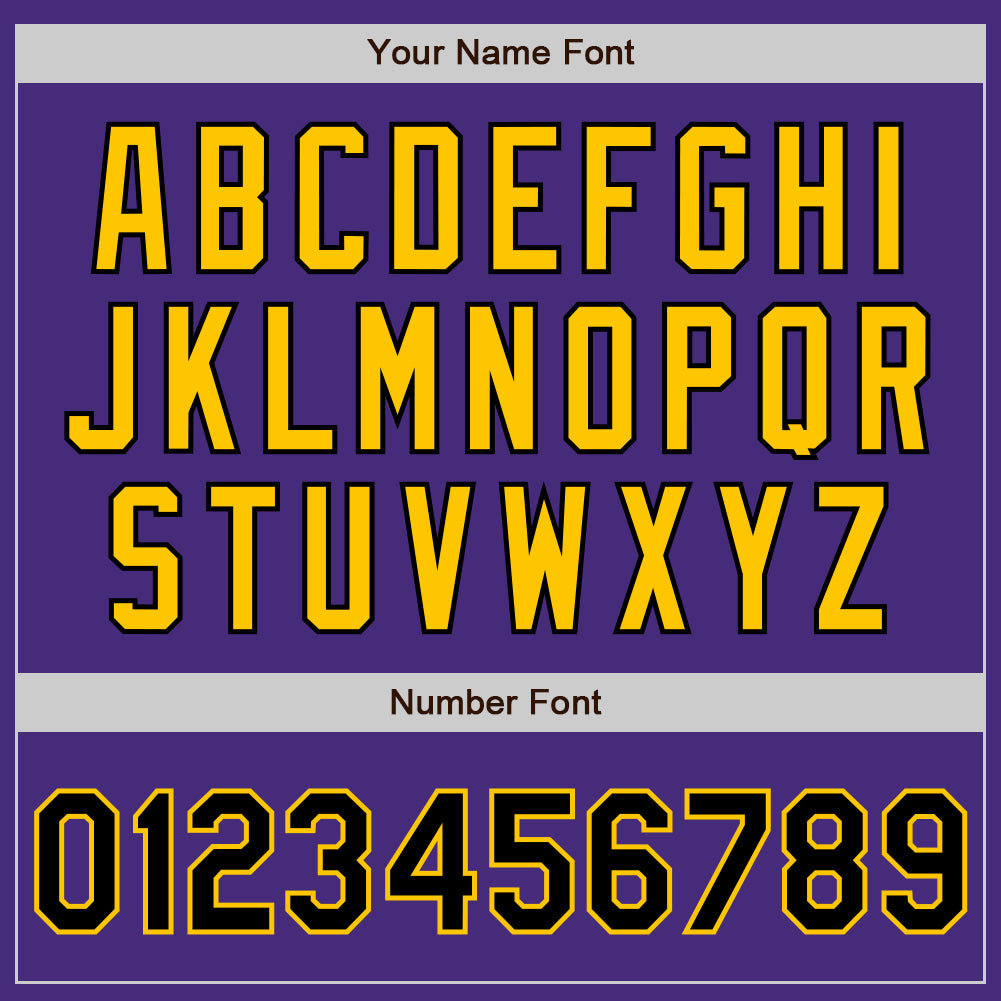 Custom Purple Black-Gold Authentic Baseball Jersey Custom Purple Black Gold Baseball Jersey - Authentic Sports Apparel Custom Purple Black-Gold Authentic Baseball Jersey - Image 5