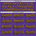 Custom Purple Black Gold Varsity Letterman Jacket Full Snap Bomber Jacket Custom Purple Black-Gold Bomber Full-Snap Varsity - Image 4