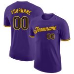 Custom Purple Black Gold Performance Tee - Lightweight Athletic Shirt for Men and Women Custom Purple Black-Gold Performance