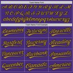 Custom Purple Black Gold Authentic Baseball Jersey - Personalized Sports Apparel Custom Purple Black-Old Gold Authentic Baseball - Image 4