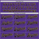 Custom Bomber Varsity Letterman Jacket in Purple Black and Old Gold Custom Purple Black-Old Gold Bomber Full-Snap Varsity - Image 4